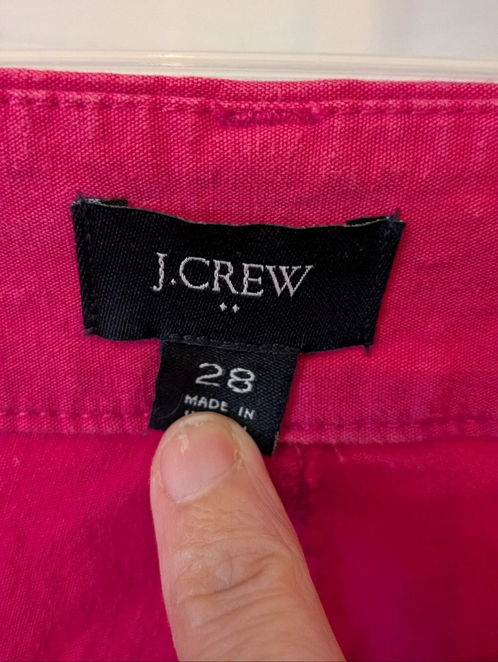J. Crew Factory Bright Pink Wide-Leg Cotton Pants